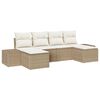 vidaXL Set de canapele pentru grădină cu pernă 6 pcs Bej poliratan