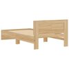 vidaXL Cadru de pat cu tăblie și LED, stejar sonoma, 100x200 cm