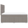vidaXL Pat box spring cu saltea, gri taupe, 140x200 cm, textil