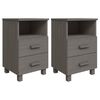 vidaXL Noptiere HAMAR, 2 buc, gri deschis, 40x35x62 cm, lemn masiv