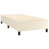 vidaXL Pat box spring cu saltea, crem, 90x200 cm, piele ecologică