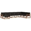 vidaXL Set de canapele de exterior 8 buc. Natural și Negru