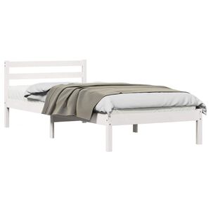 vidaXL Cadru de pat Alb 215,5 x 85,5 x 69,5 cm Lemn de pin masiv
