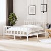 vidaXL Cadru de pat King Size, alb, 150x200 cm, lemn masiv