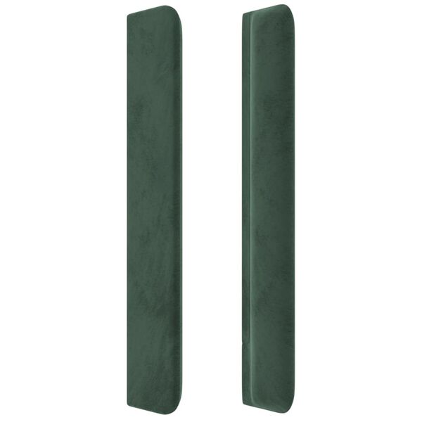 vidaXL Tăblie pat cu aripioare verde &icirc;nchis 183x16x118/128 cm catifea