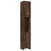 vidaXL Set mobilier de baie, 4 piese, stejar fumuriu, lemn prelucrat
