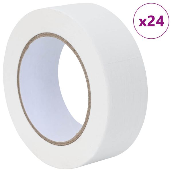 vidaXL Bende de Mascare pentru Pictori 24 pcs Alb 38mm x 50m H&acirc;rtie