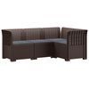 vidaXL Canapea pentru Grădină cu 4 Locuri și Perne Aspect Rattan PP