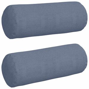vidaXL Perne Bolster 2 pcs albastru &Oslash; 25 x 70 cm Țesătură din corduroy