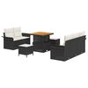 vidaXL Set de canapele pentru grădină cu pernă 8 pcs Negru și Crem