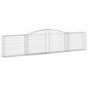 vidaXL Coșuri gabion arcuite 10 buc, 400x30x80/100 cm, fier galvanizat