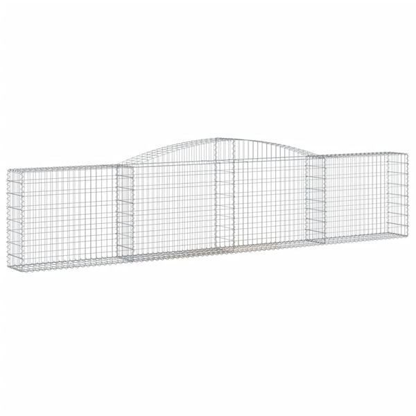 vidaXL Coșuri gabion arcuite 10 buc, 400x30x80/100 cm, fier galvanizat