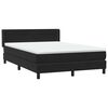 vidaXL Pat box spring cu saltea, negru, 160x210 cm, catifea