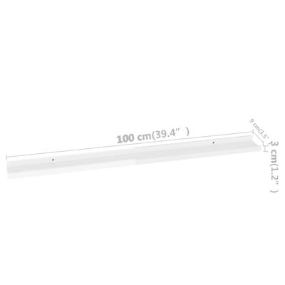 vidaXL Rafturi de perete, 4 buc., alb extralucios, 100x9x3 cm