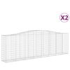 vidaXL Coșuri gabion arcuite 2 buc, 400x50x120/140 cm, fier galvanizat