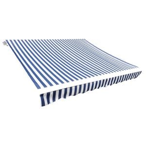 vidaXL P&acirc;nză de rezervă copertină, albastru și alb, 300x250 cm, poliester