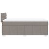 vidaXL Pat box spring cu saltea, gri taupe, 90x200 cm, textil