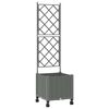 vidaXL Vază de gradină cu spalier și roți Gri deschis 40 x 40 x 149 cm