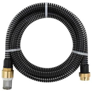vidaXL Furtun de aspirație cu racorduri din alamă, negru 1,1" 3 m, PVC