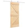 vidaXL Ușă glisantă Natural și Alb 80 x 210 cm Lemn masiv de pin