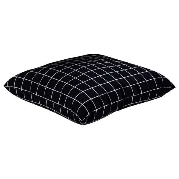 vidaXL Perne decorative &Icirc;n carouri 4 pcs Carouri Negre 50 x 50 cm