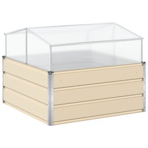 vidaXL Jardinieră Creme 100 x 100 x 77 cm Oțel Galvanizat