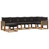 vidaXL Set de canapele de exterior 7 buc. Natural și Negru