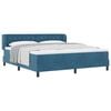 vidaXL Pat cu arcuri cu headboard Albastru &icirc;nchis 180 x 200 cm Catifea