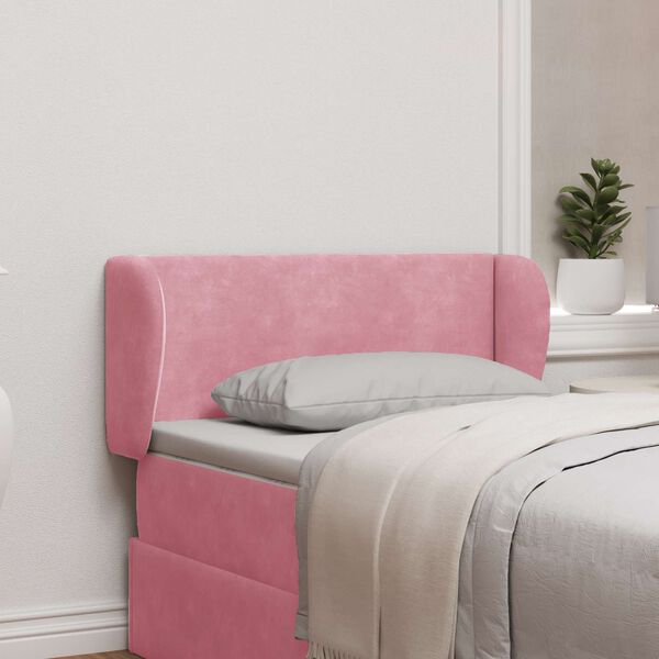 vidaXL Ureche pentru Tăblie Roz 40 x 23 x 6 cm Catifea