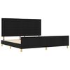 vidaXL Cadru de pat cu headboard Negru 200 x 200 cm țesătură