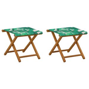 vidaXL Scaun de plajă 2 pcs Lemn de eucalipt masiv Model cu frunze