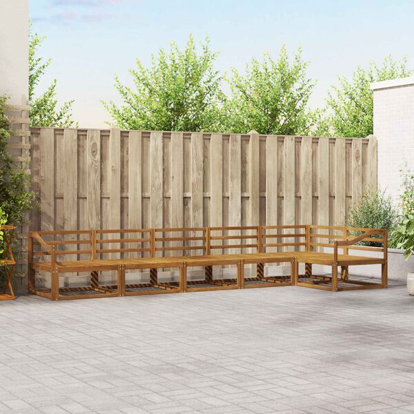 vidaXL Set de canapele de exterior 6 pcs natural Lemn Solid de Acacia