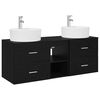 vidaXL Set dulap baie 3 buc. Negru 49,5 x 44,5 x 65 cm Lemn prelucrat