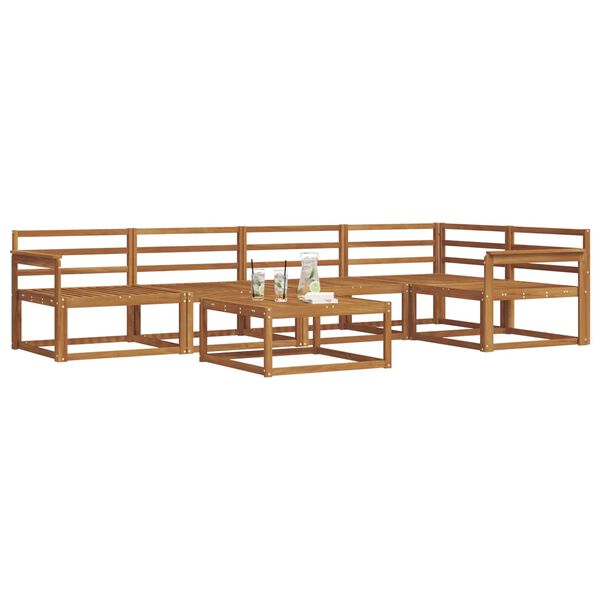 vidaXL Set de canapele de exterior 6 pcs natural Lemn Solid de Acacia