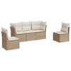vidaXL Set canapele de grădină cu perne, 5 piese, bej, poliratan