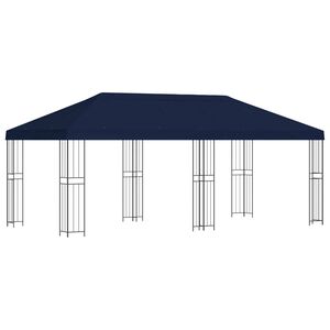 vidaXL Pavilion cu panouri laterale 6 x 3 m albastru Poliester și oțel