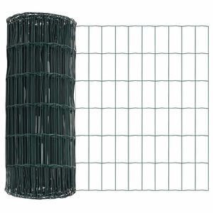 vidaXL Gard Euro Verde 0.4 x 25 m Fier acoperit cu PVC