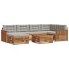 vidaXL Set de canapele de exterior 7 buc. Gri natural și deschis