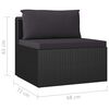 vidaXL Set mobilier de grădină cu perne, 9 piese, negru, poliratan