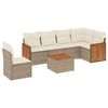 vidaXL Set canapele de grădină, 7 piese, cu perne, bej, poliratan