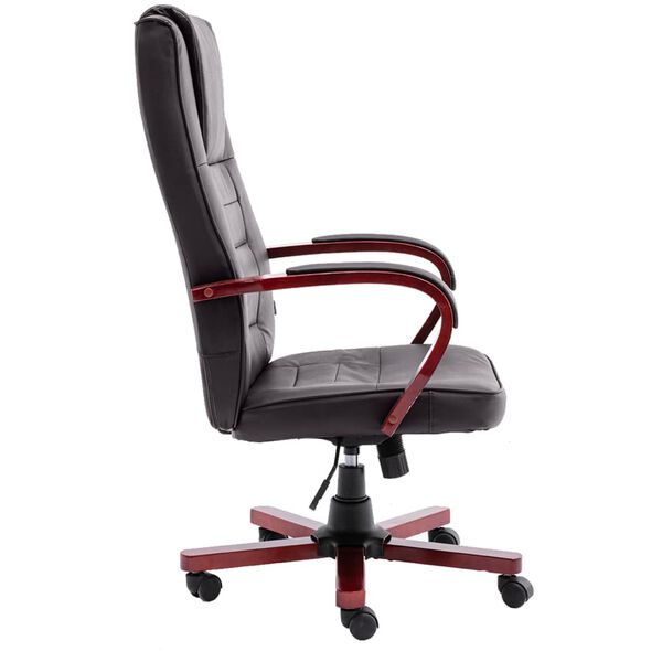 vidaXL Scaun de birou, maro, piele naturală