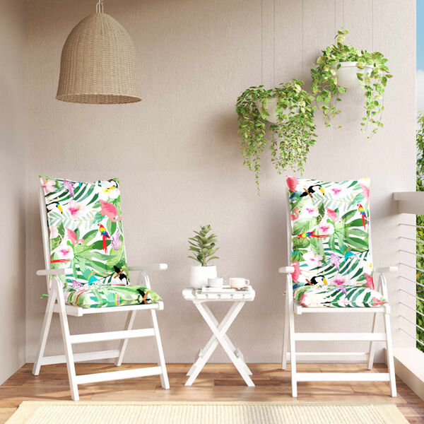 vidaXL Perne scaun spătar &icirc;nalt multicolor 2 buc. 120x50x7 cm textil