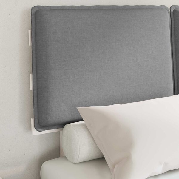 vidaXL Cadru de pat cu tăblie tapițată Gri deschis 120 x 190 cm