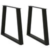 vidaXL Picioare de masă &icirc;n formă de V, 2 buc., negru, 70x(72-73,3) cm, oțel