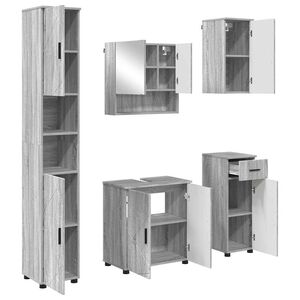 vidaXL Set de mobilier pentru baie 5 buc. Gri Sonoma 61 x 35 x 64 cm