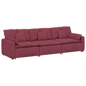 vidaXL Canapea modulară cu perne, roșu vin