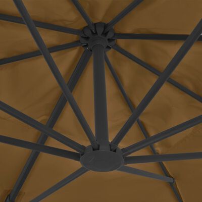 vidaXL Umbrelă suspendată cu stâlp din aluminiu, taupe, 400x300 cm