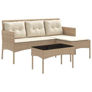 vidaXL Set de canapele pentru grădină cu pernă 2 pcs poliratan