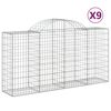 vidaXL Coșuri gabion arcuite 9 buc, 200x50x100/120 cm, fier galvanizat