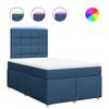 vidaXL Pat box spring cu saltea, albastru, 120x190 cm, material textil